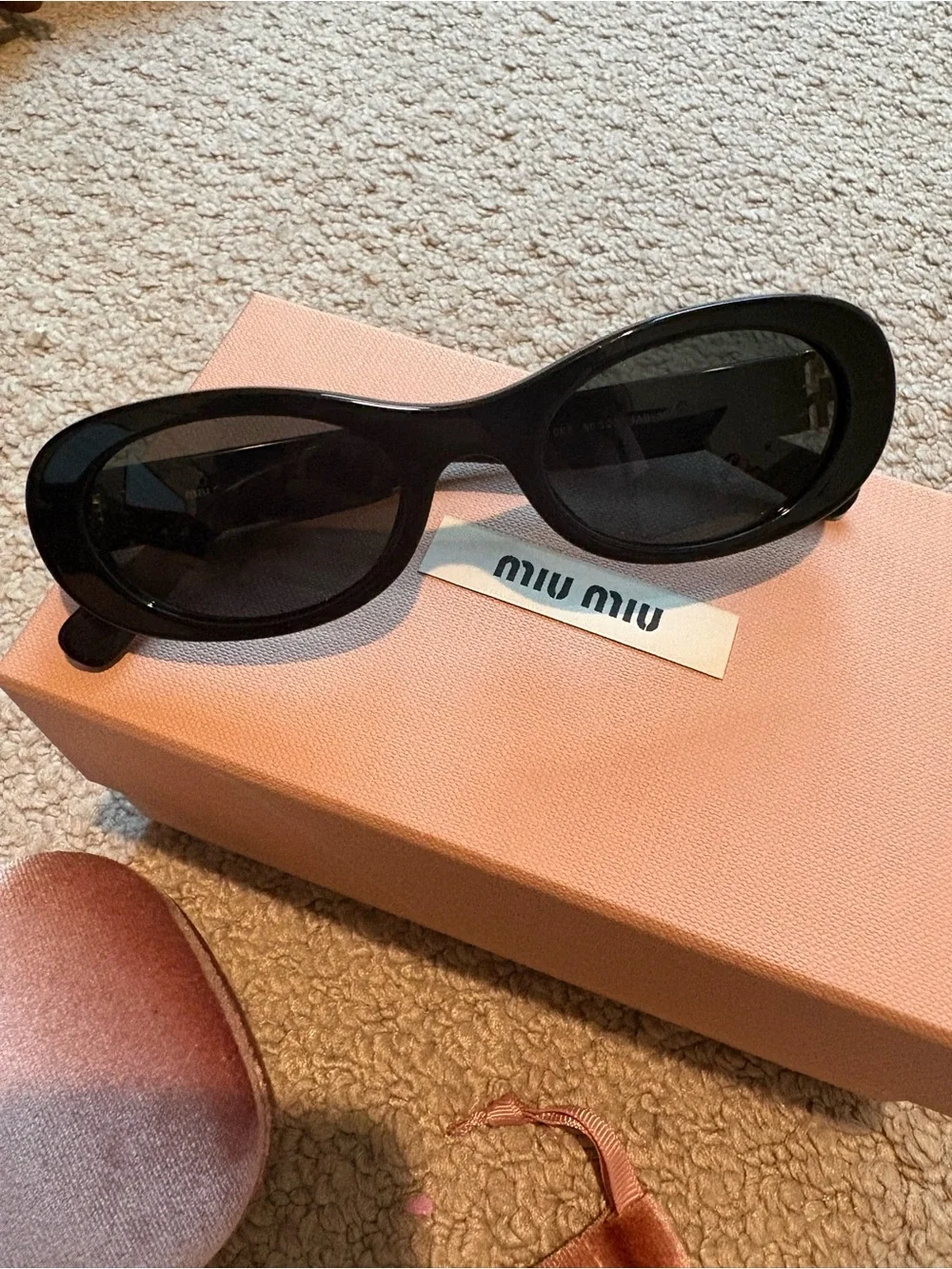 MIU MIU MU 06zs Black/Gold Sunglasses NIB